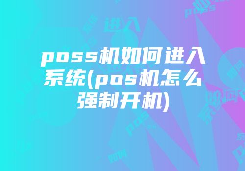 poss機如何進入系統(pos機怎么強制開機)